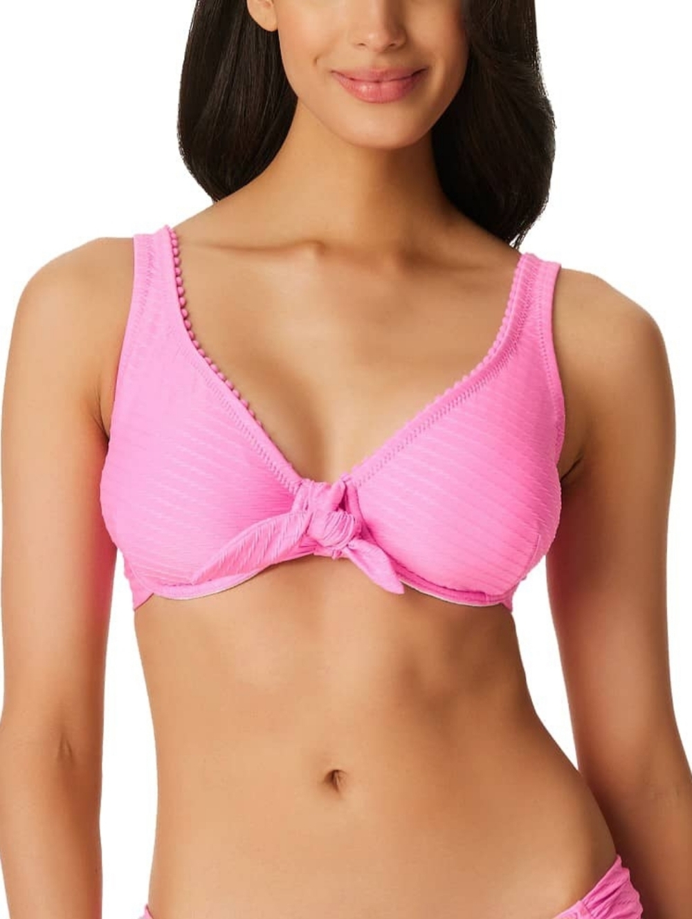 JESSICA SIMPSONš¬ Pretty in Pique Tie-Front Bikini Top SIZE SD - Picture 4 of 5